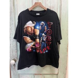 Vintage 2005 TOBY KEITH Live Honky Tonk U Tour Black T Shirt Sz XL Knit in USA